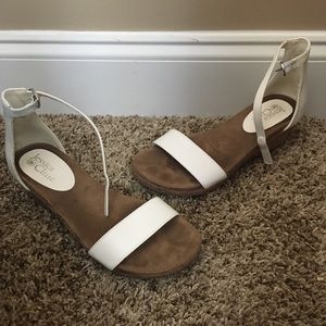 White, Jessica Cline wedges.